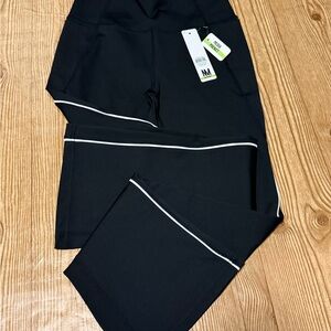 Nicole Miller Black Joggers with White Trim